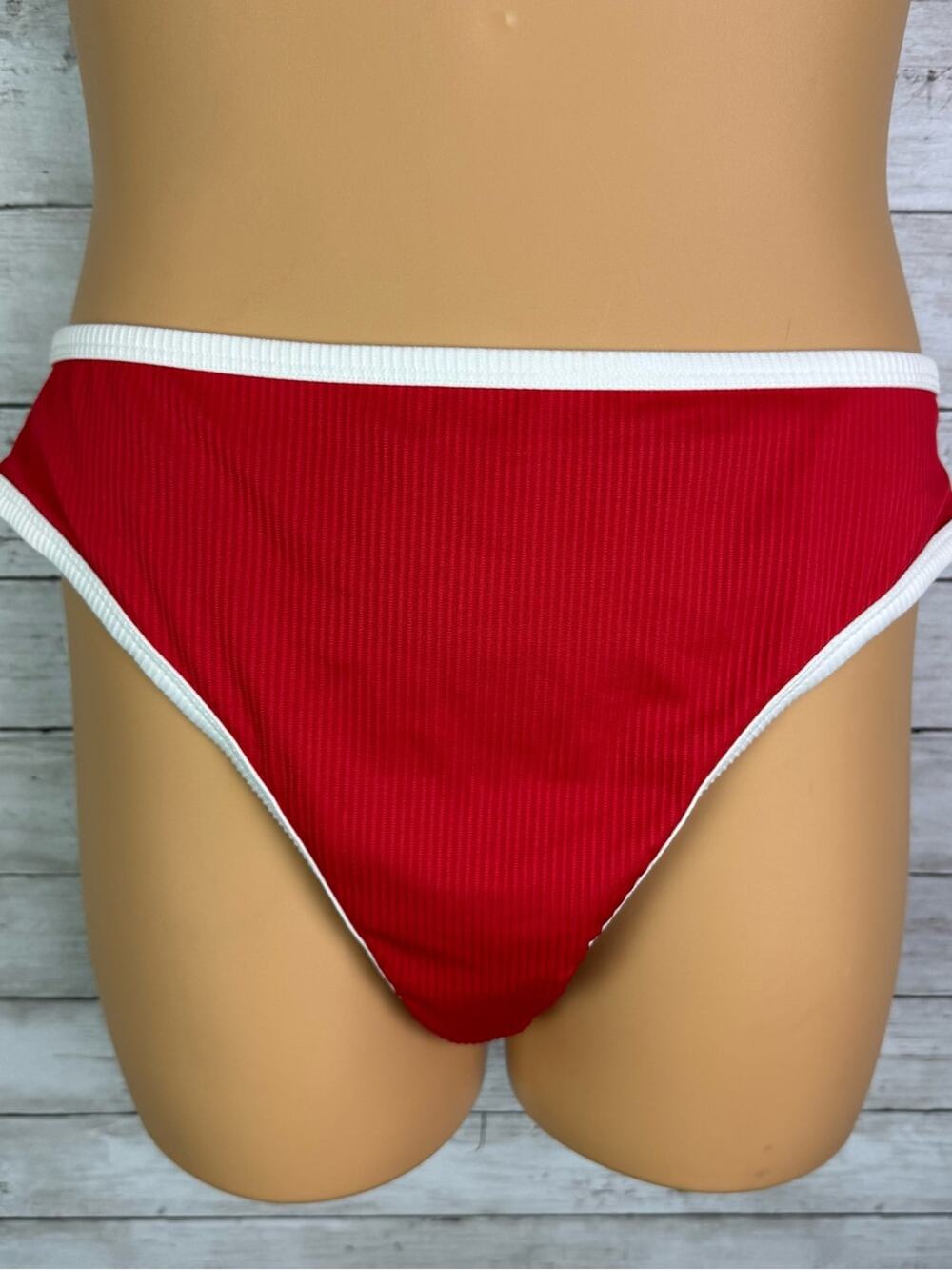 Hollister Ribbed Bikini Bottoms Red XL